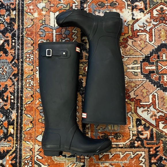 Hunter Original Tall Rain Boots Navy | Women’s Size 8 - Picture 2 of 7